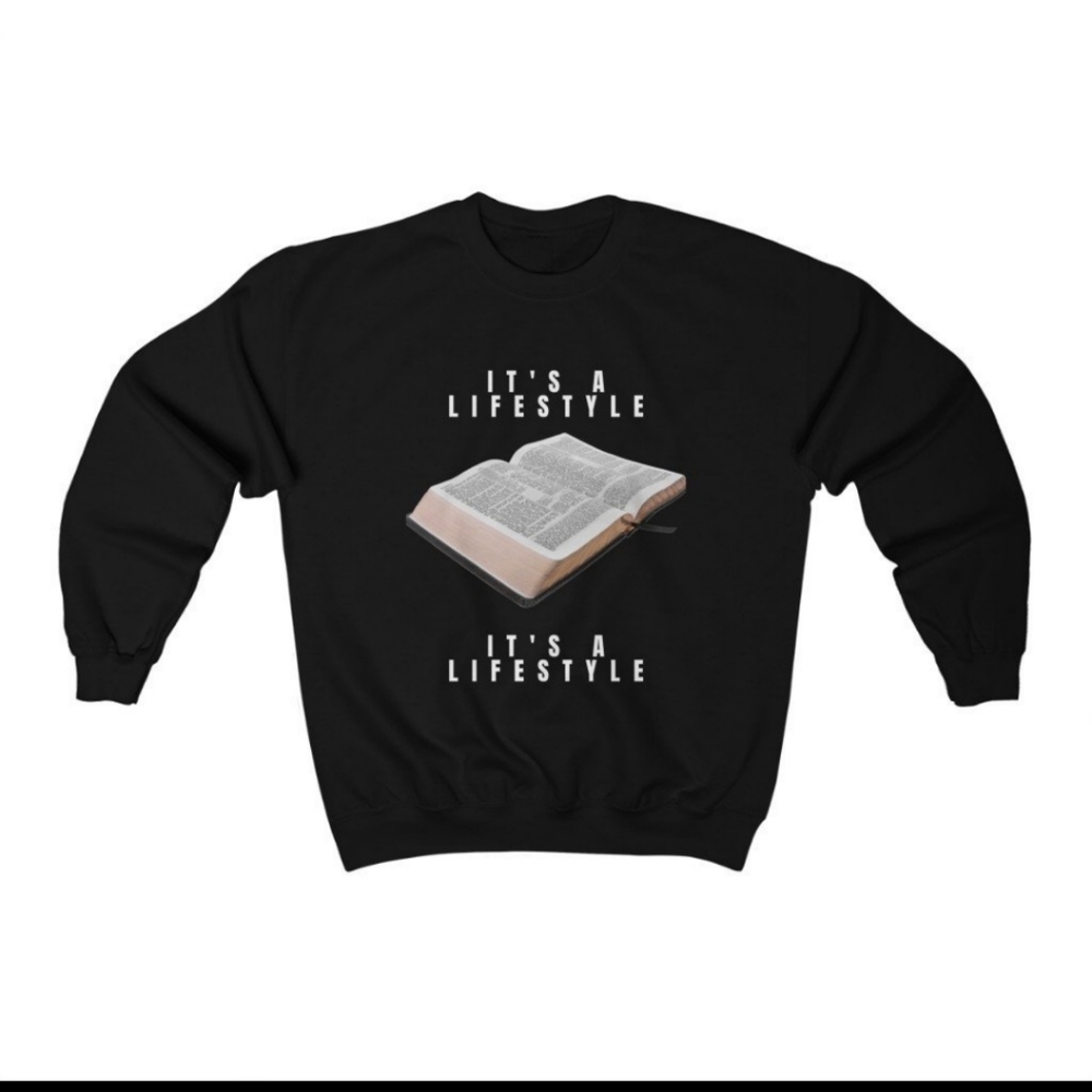Its a lifestyle Bible sweater